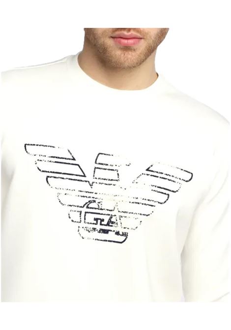 Double jersey sweatshirt with graffiti logo print EMPORIO ARMANI | Sweatshirts | 3L1MFG 1JHSZ0117